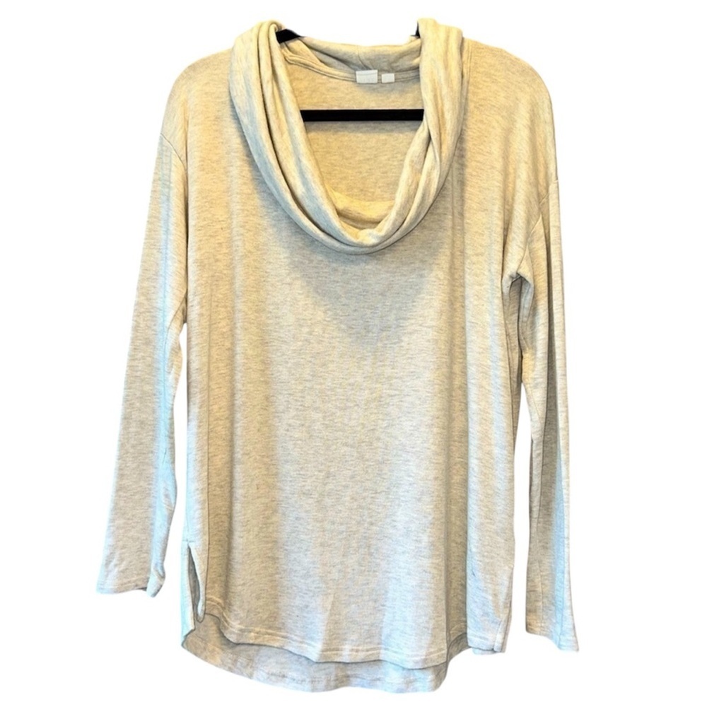 GAP Cowl Neck Long Sleeve Top - Women’s Large - Light Heathered Tan